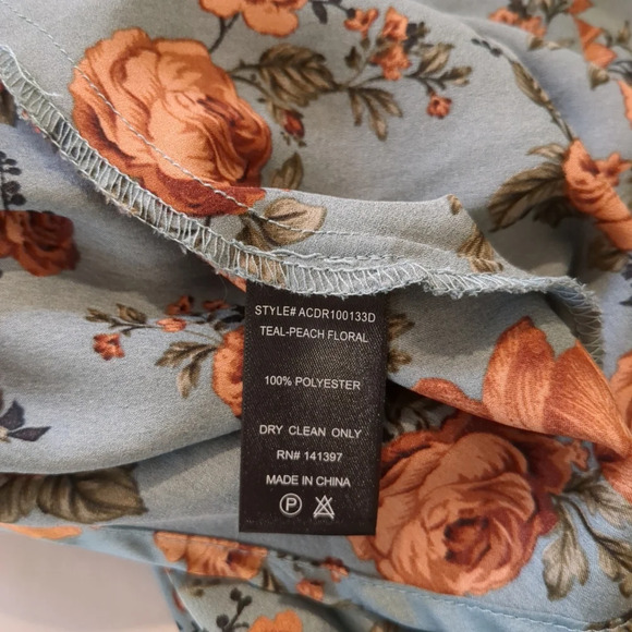 Astr The Label Women's Teal-peach Floral Slip Dress , Size M - Picture 8 of 8